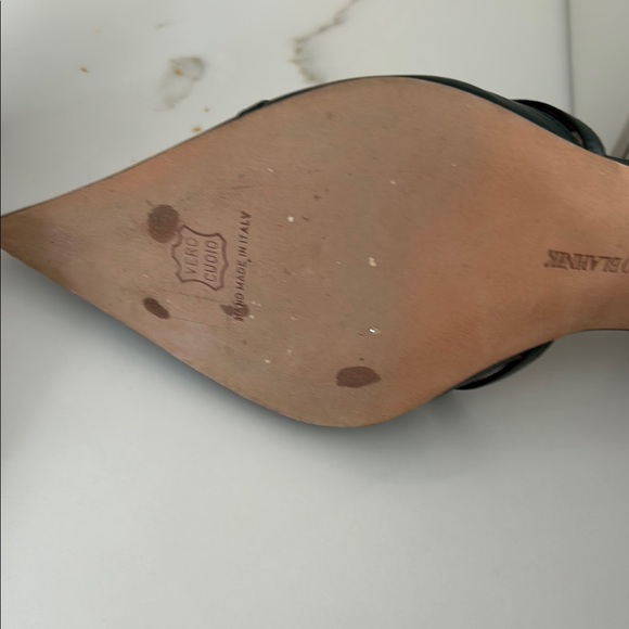 Manolo Blahnik Black Leather Women's Heels - Picture 4 of 6